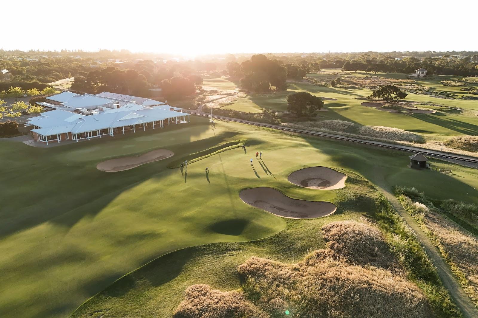 Royal Adelaide Golf Club, fairways through the dunes and pines at Seaton, South Australia