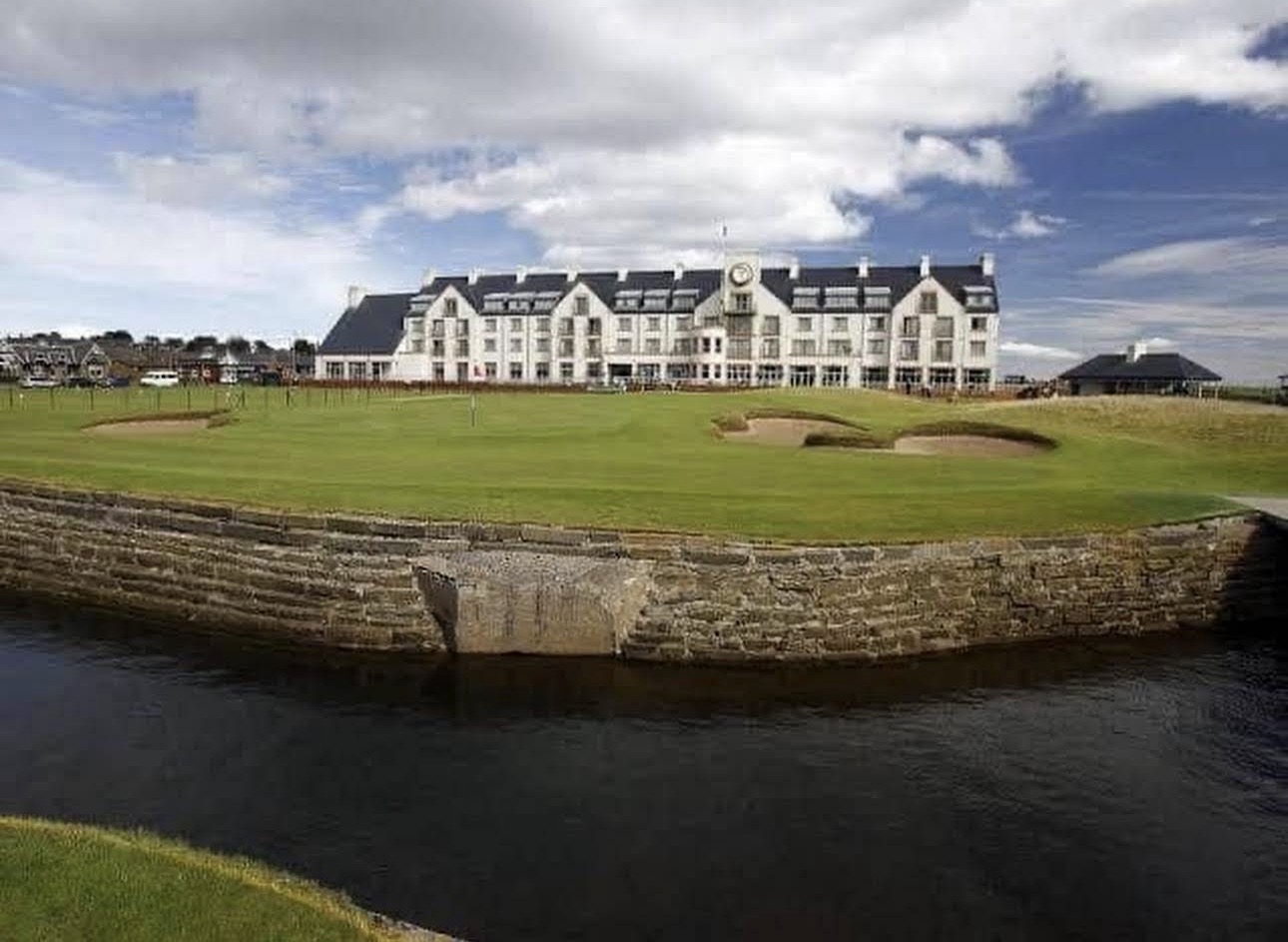 Carnoustie Golf Links in Scotland, firm autumn turf under low northern light