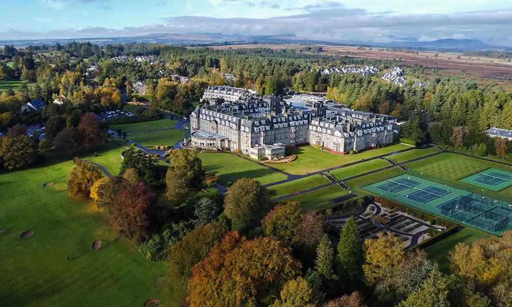 Gleneagles golf and spa resort, championship fairways in the Perthshire hills, Scotland