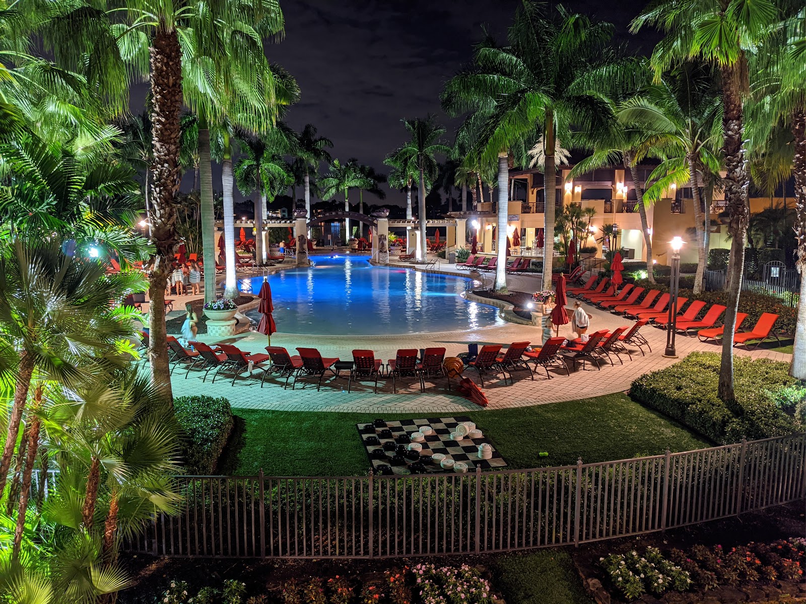 PGA National Resort, Florida, practice ground and golf course under warm light