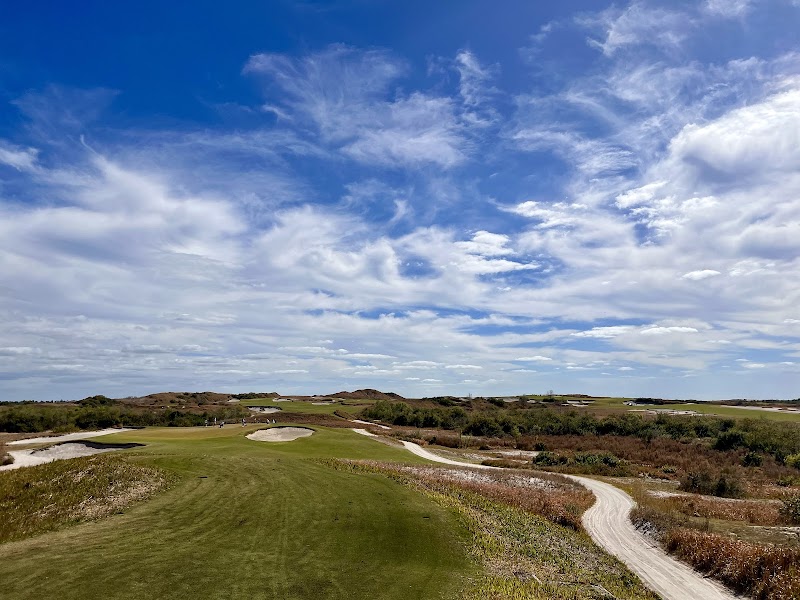 Streamsong Red golf course, big dune fairway on reclaimed sand in central Florida