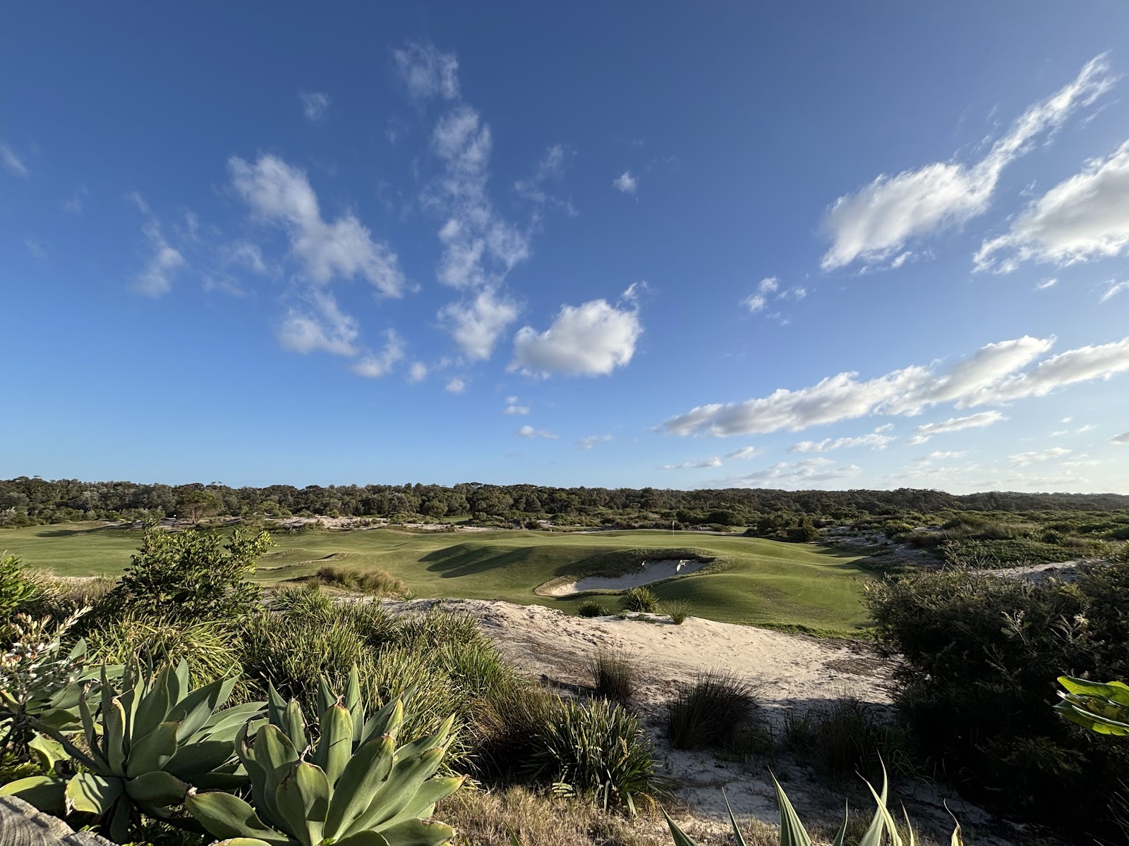 Magenta Shores Golf and Country Club, links fairway and dunes between Tuggerah Lake and the Pacific, NSW