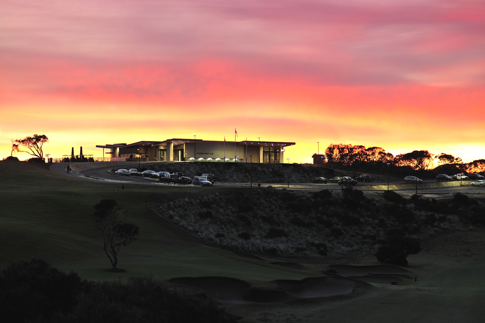 Portsea Golf Club, coastal links fairway among the tea tree near the tip of the Mornington Peninsula, Victoria, Australia