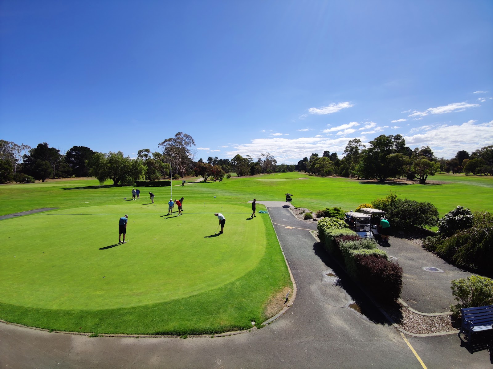 Royal Hobart Golf Club, sand-based fairways and bunkers in natural bushland at Seven Mile Beach near Hobart, Tasmania, Australia