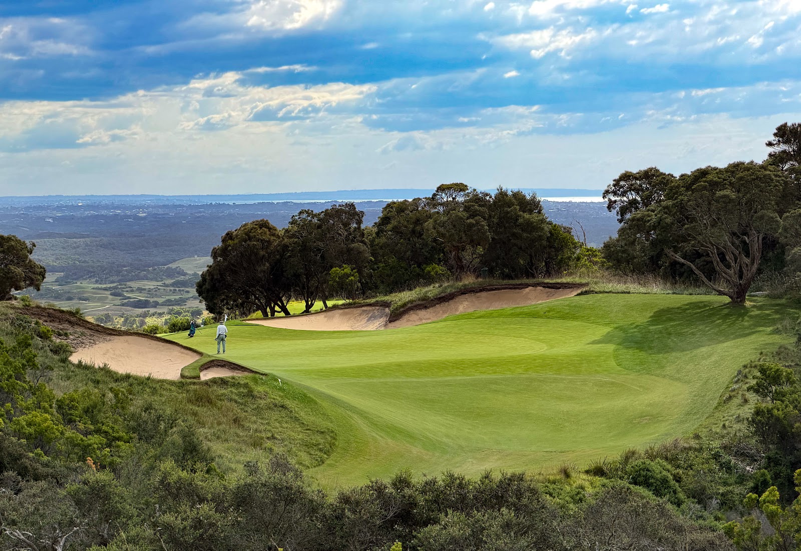The National Golf Club Moonah Course, rolling dune fairway among moonah trees at Cape Schanck, Victoria, Australia