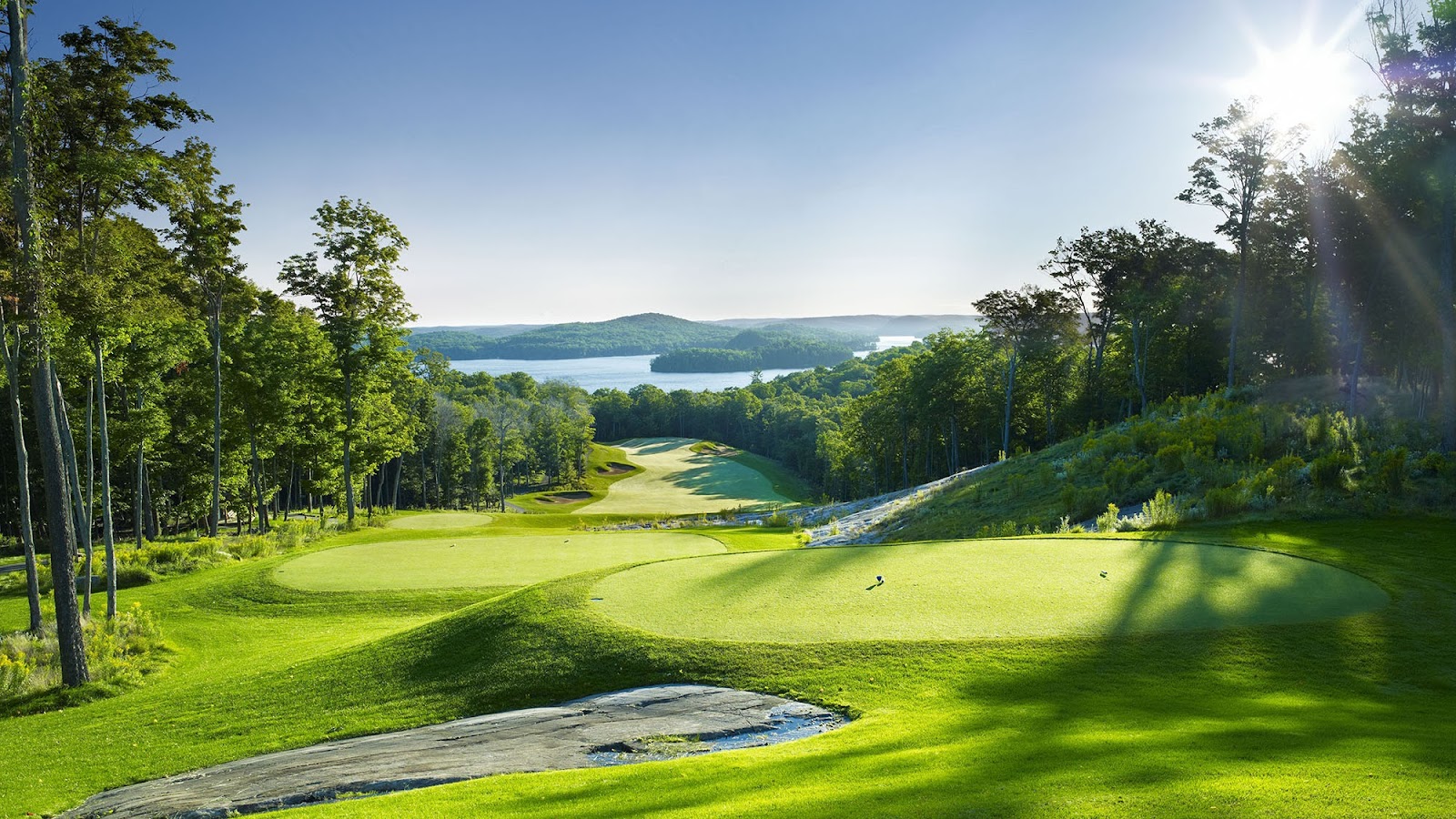 Bigwin Island Golf Club, fairways on an island in Lake of Bays near Baysville, Ontario, Canada