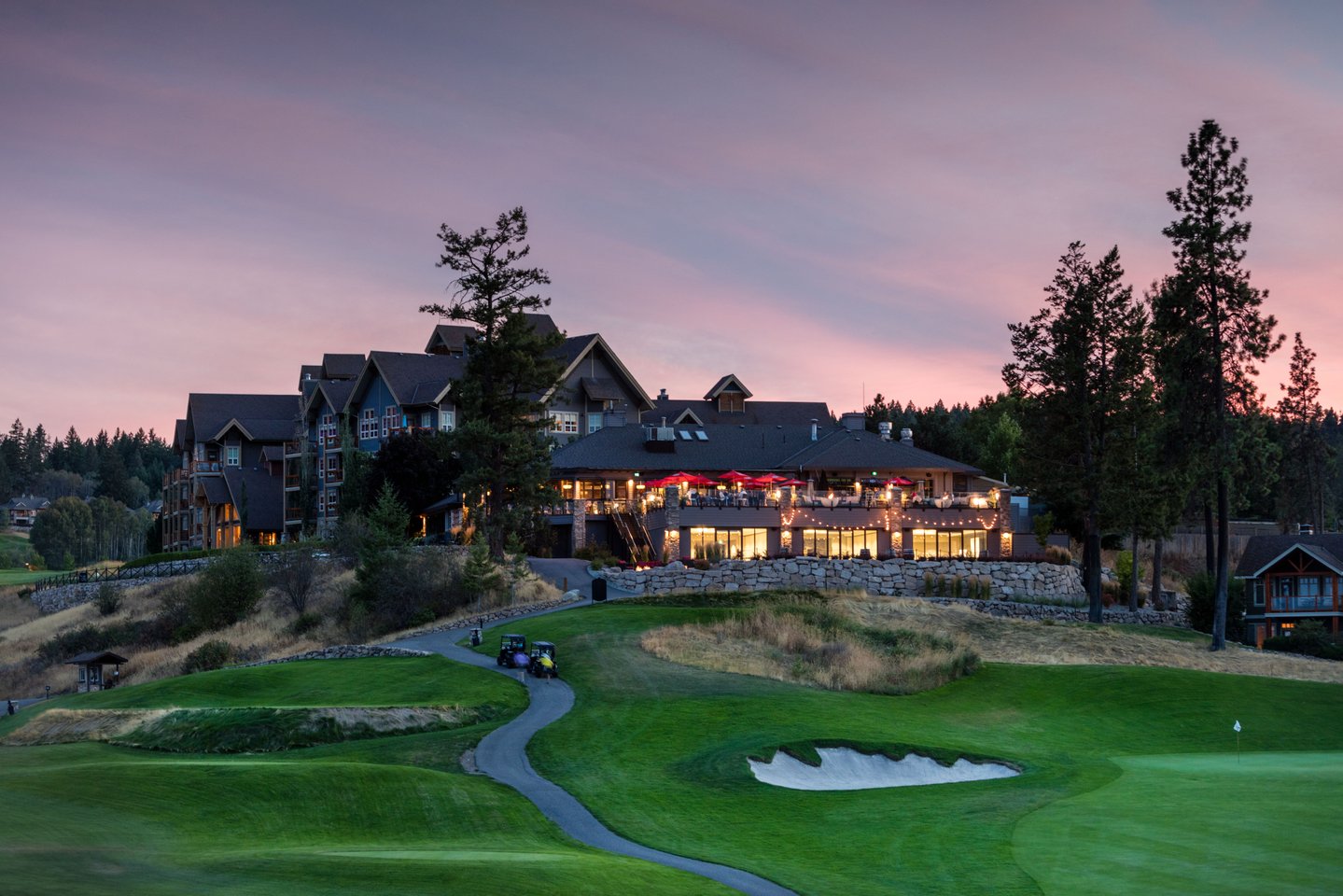 Predator Ridge golf resort rolling through grass covered hills in the Okanagan near Vernon, British Columbia