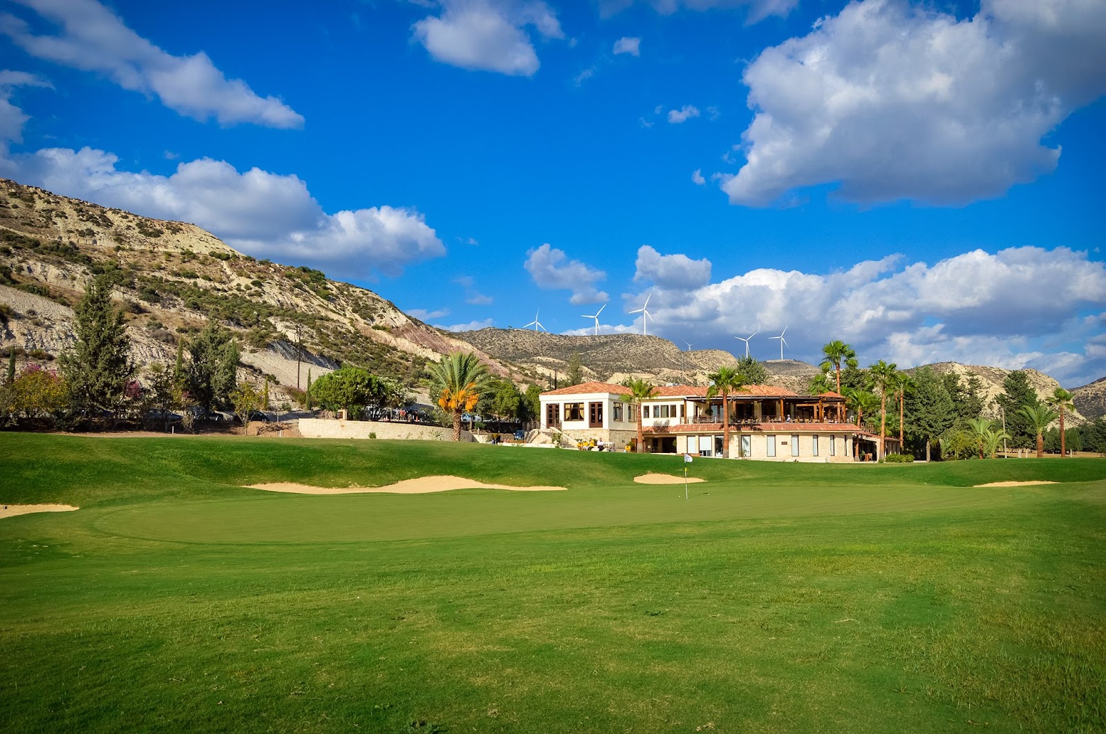 Secret Valley golf course, fairways winding through a steep wooded valley near Kouklia in the Paphos district of Cyprus
