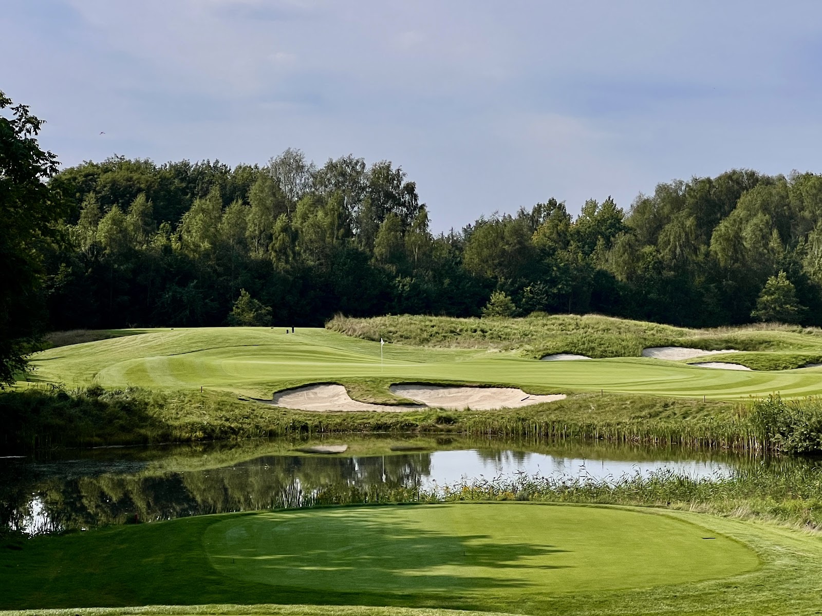 The Scandinavian Golf Club, fairway through woodland and heath at Farum, north of Copenhagen, Denmark