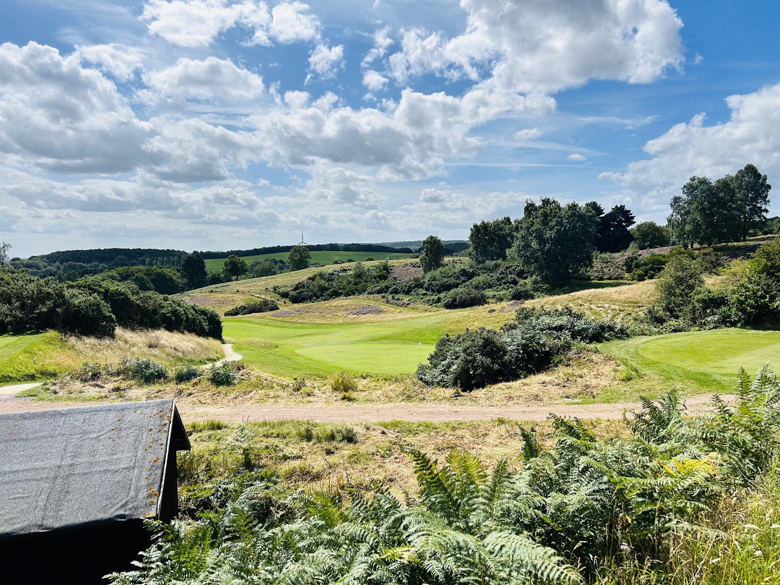 Hollinwell heathland fairways in a wooded valley at Notts Golf Club, Nottinghamshire, England