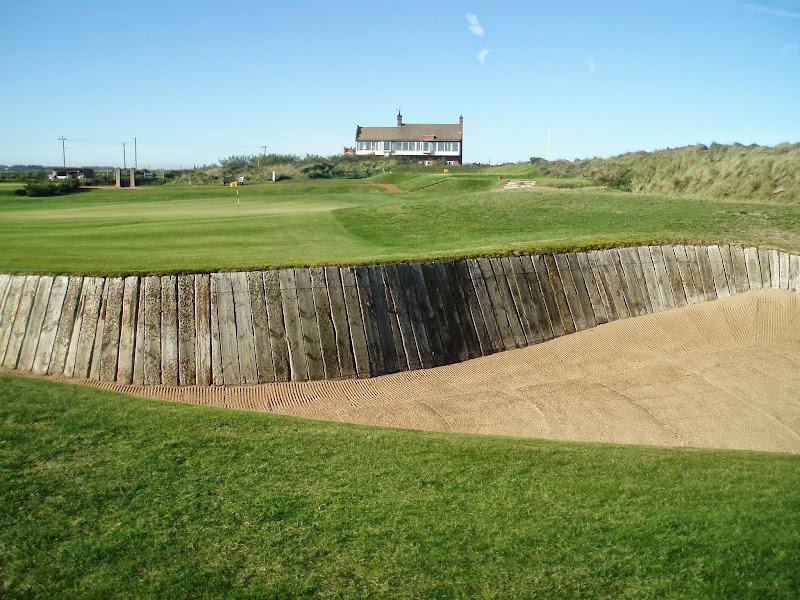 Royal West Norfolk Golf Club at Brancaster, links fairway beside the tidal marsh