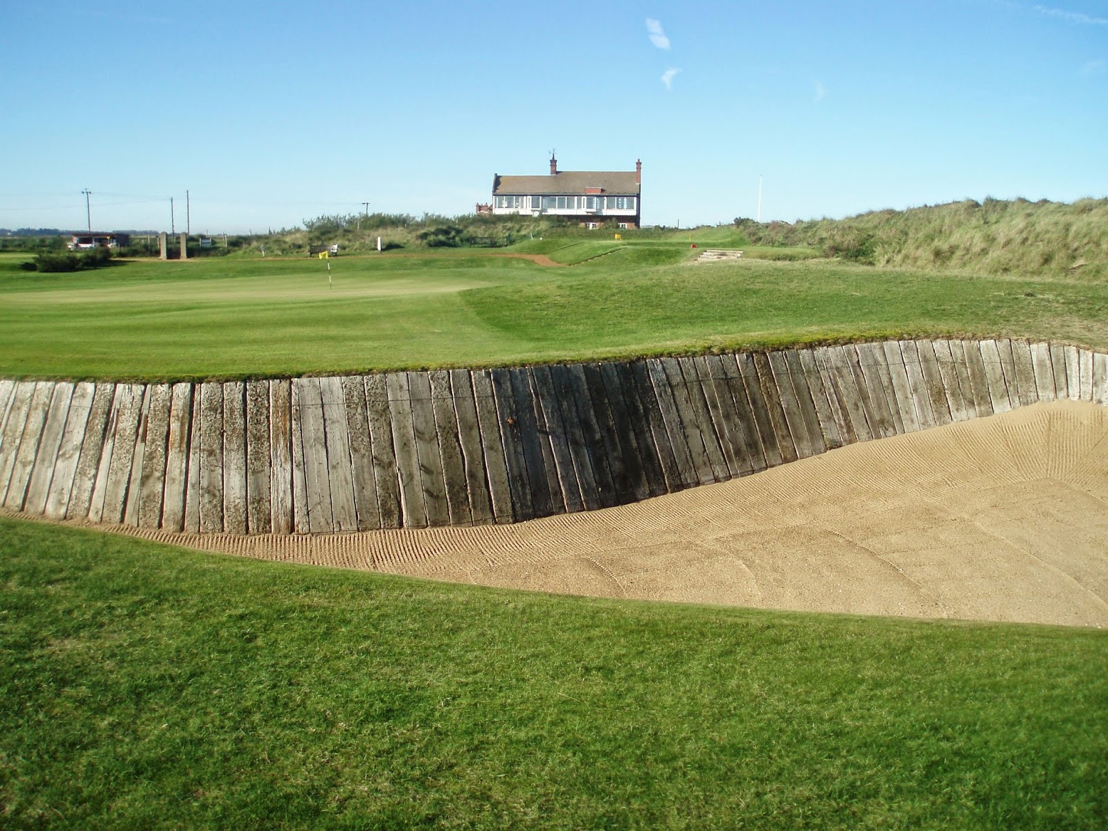Royal West Norfolk Golf Club, links fairways and salt marsh at Brancaster on the north Norfolk coast