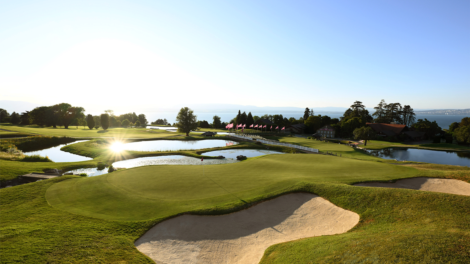 Evian Resort Golf Club, hillside fairway above Lake Geneva at Evian-les-Bains, France