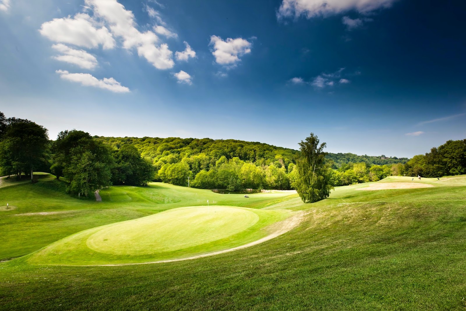 Golf de Deauville Saint-Gatien, wooded Pays d'Auge fairway above the Seine estuary in Normandy, France
