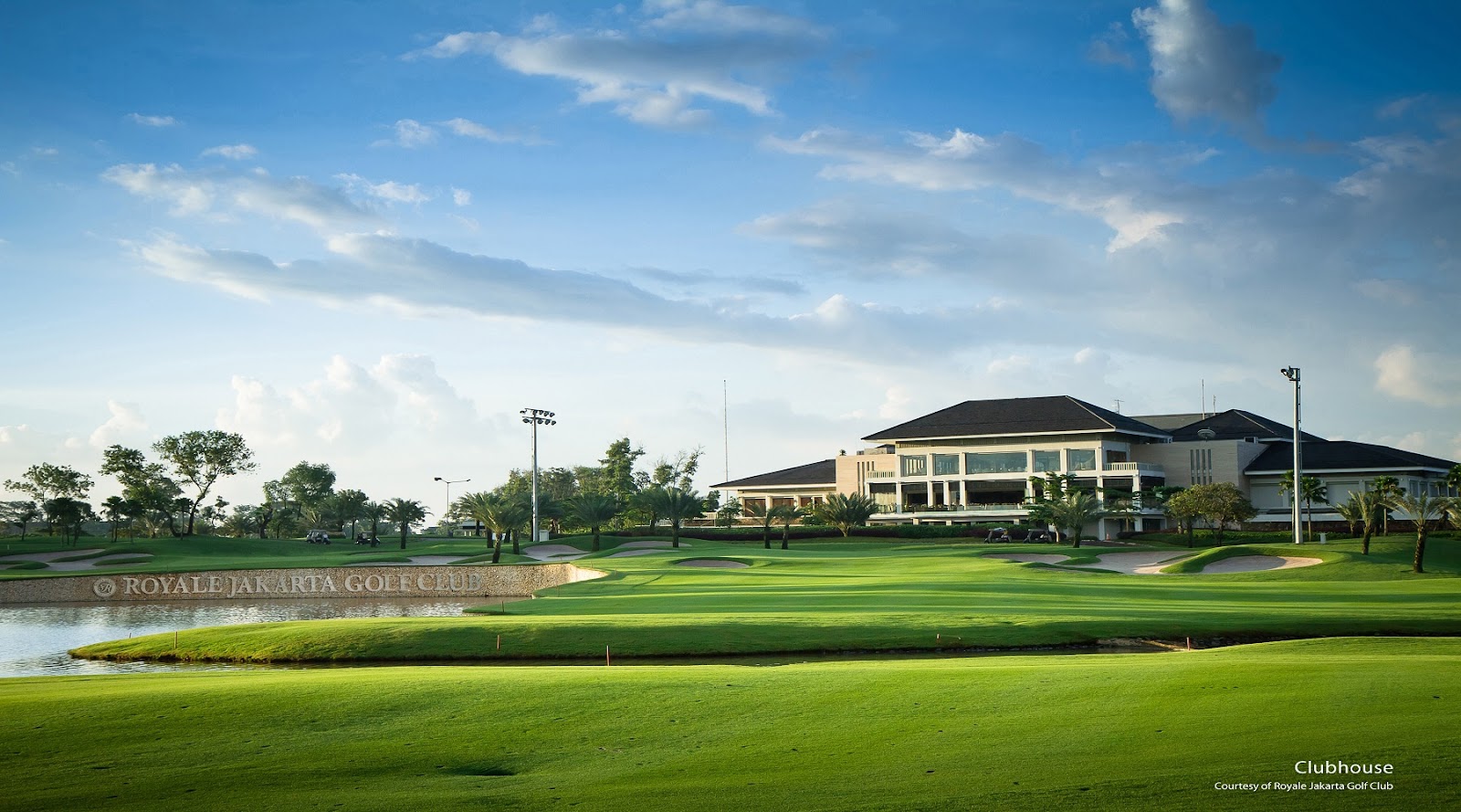 Royale Jakarta Golf Club, broad modern fairway and bunkering in East Jakarta, Indonesia