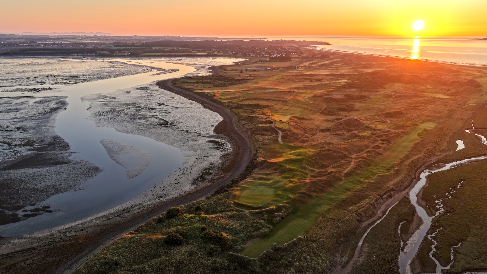 The Island Golf Club, links fairway among towering dunes at Donabate, north of Dublin, Ireland