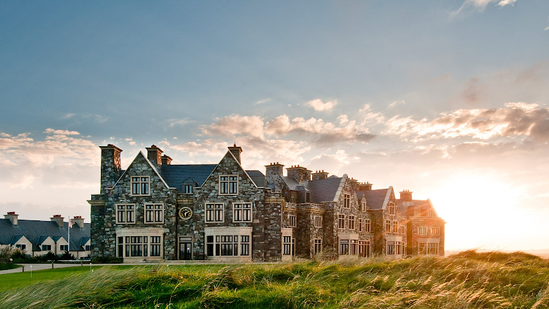 Doonbeg golf links on Doughmore Bay, County Clare, with dunes along the beach