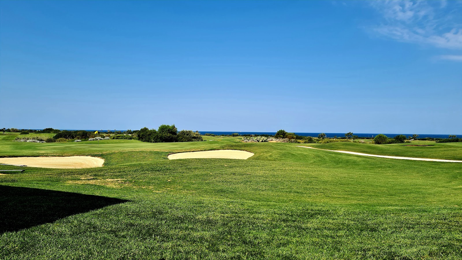 San Domenico Golf, links fairway among ancient olive trees by the Adriatic at Savelletri di Fasano, Puglia, Italy
