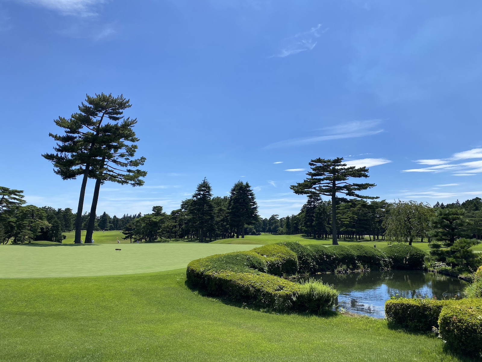 Ryugasaki Country Club, tree lined parkland fairway and bunkering in Ibaraki, Japan
