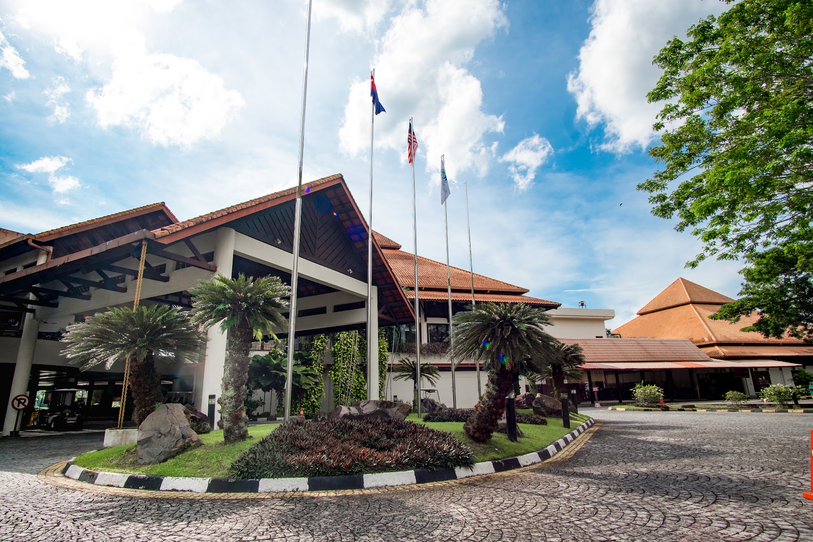 Palm Resort Golf and Country Club, fairway lined with palms in Senai, Johor, Malaysia