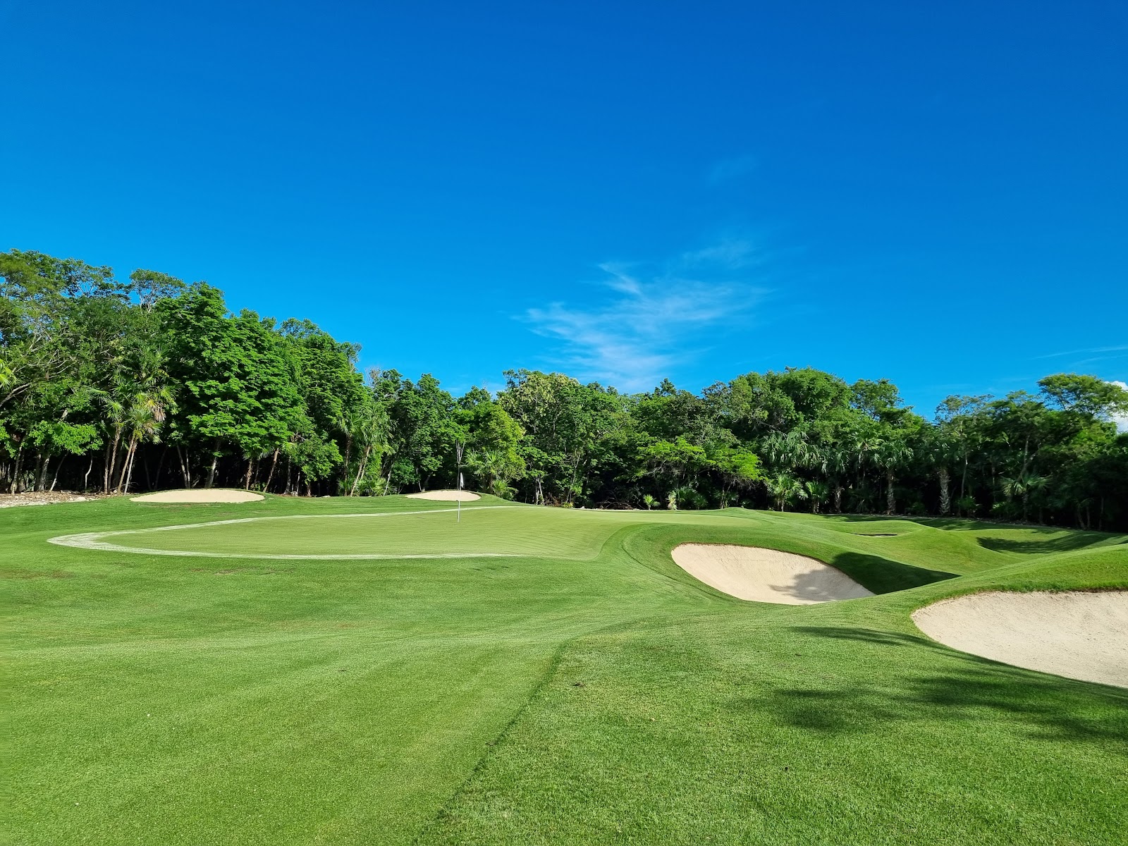 Iberostar Playa Paraiso Golf Club, a fairway carved through dense Mayan jungle on limestone terrain in the Riviera Maya