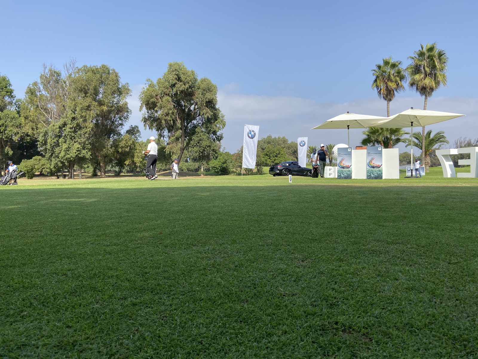 Royal Golf Mohammedia, seaside fairway with palms and dunes on the Atlantic coast near Casablanca, Morocco