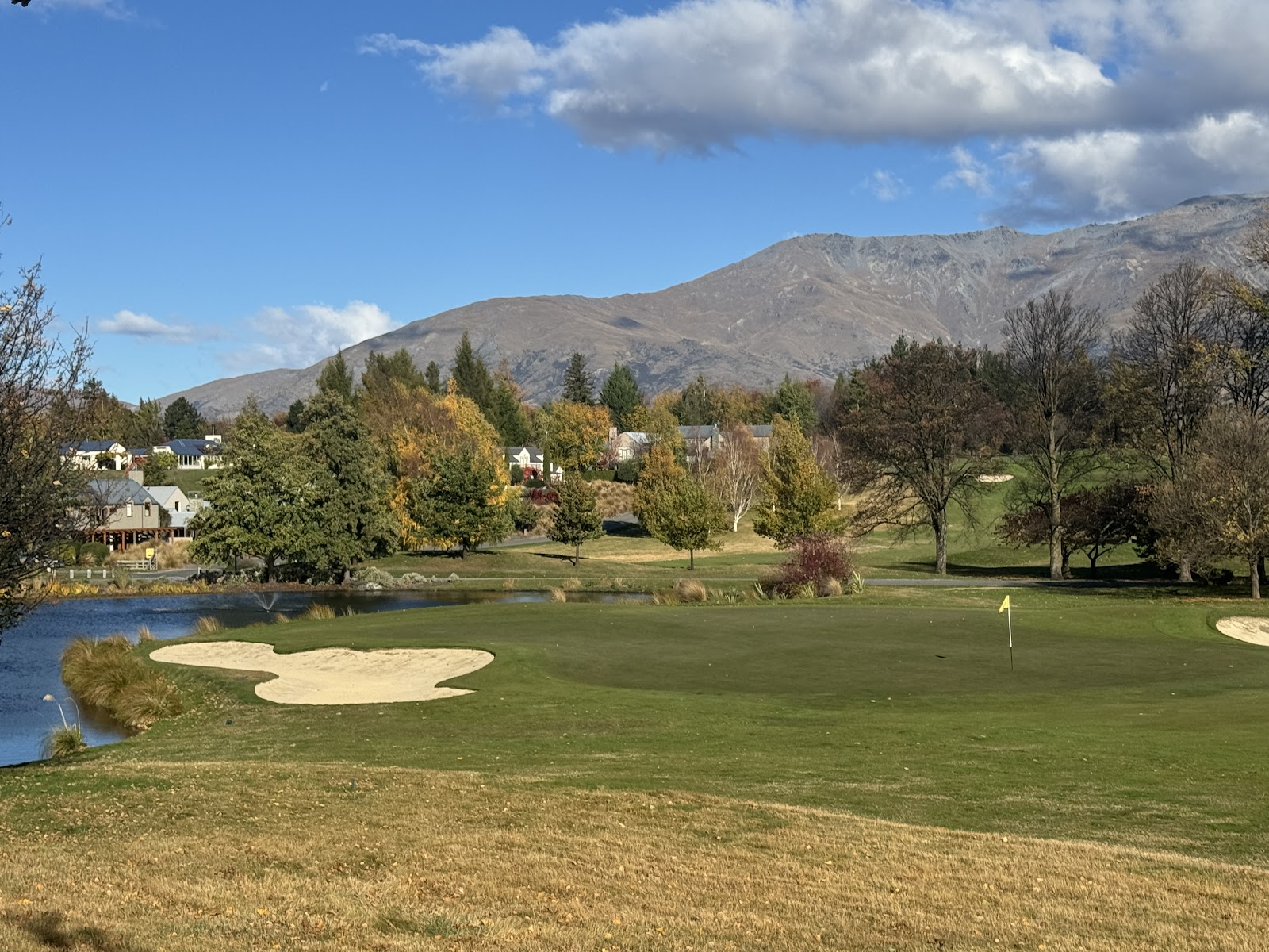 Millbrook Resort golf course, fairways in the Wakatipu Basin beneath The Remarkables near Arrowtown, Otago, New Zealand