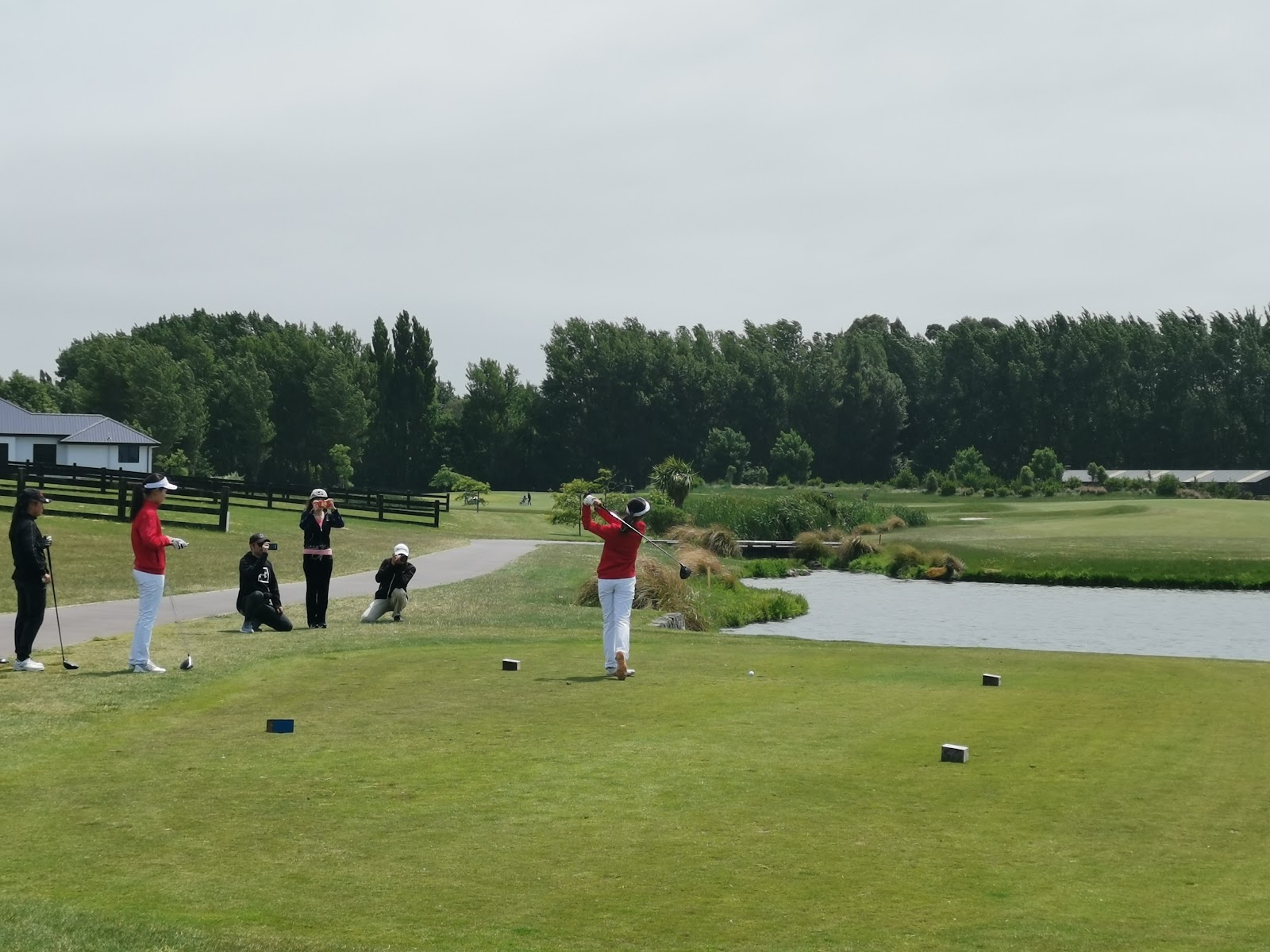 Pegasus Golf and Sports Club, parkland fairways and lakes in the town of Pegasus, north of Christchurch, New Zealand