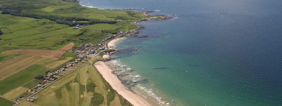 Machrihanish Golf Club, the links and dunes running along Machrihanish Bay on the Kintyre peninsula, Scotland