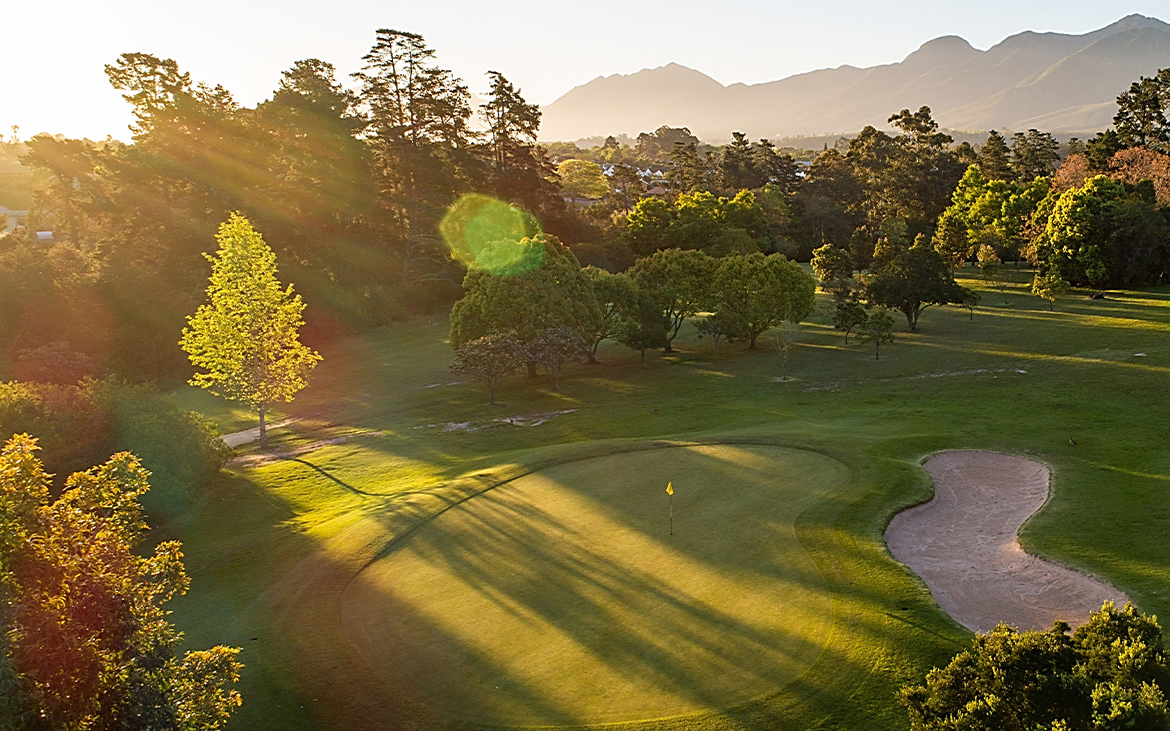 George Golf Club, leafy parkland fairways beneath the Outeniqua mountains on the Garden Route, South Africa