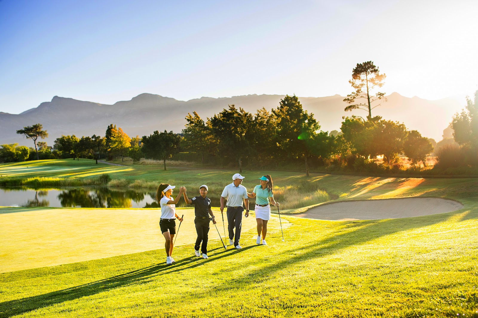 Pearl Valley Jack Nicklaus Signature golf course beneath the mountains of the Cape Winelands, South Africa