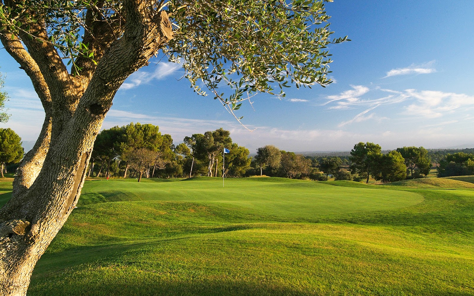 Golf Maioris, wide fairways and lakes on the parkland course near Llucmajor, Mallorca