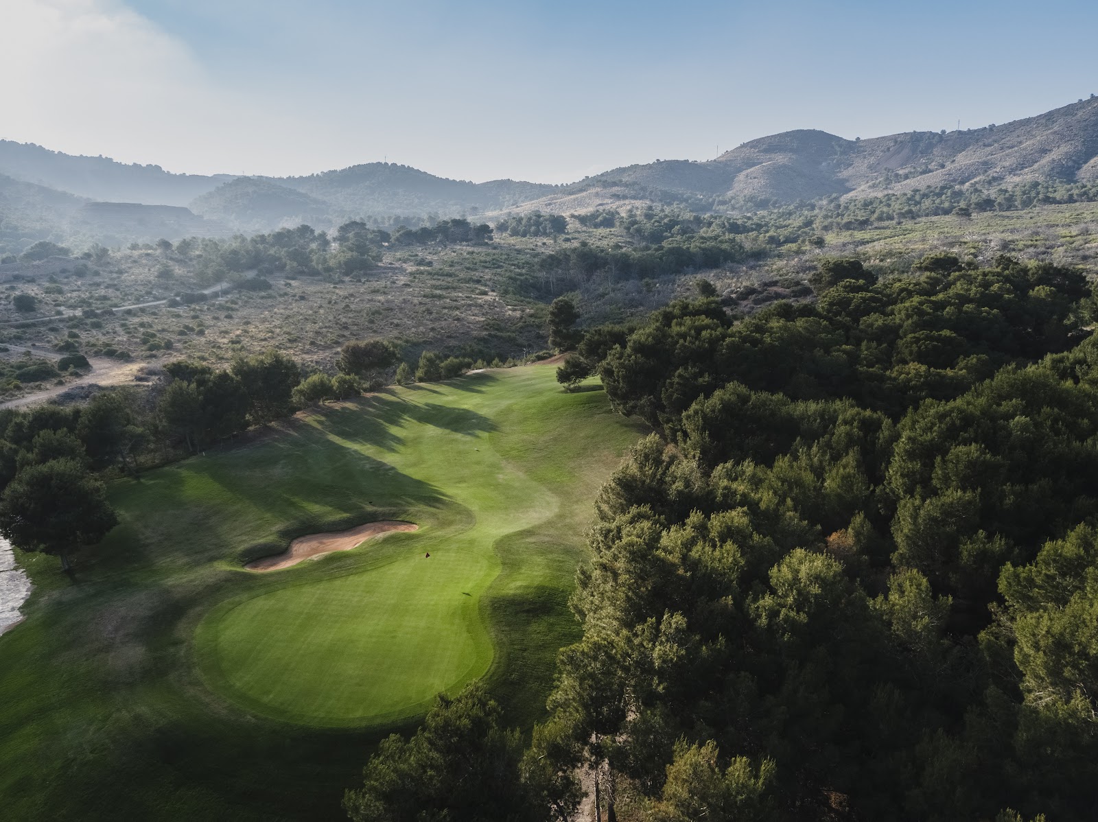 La Manga Club West Course, undulating fairway and bunkering near Los Belones, Murcia, Spain