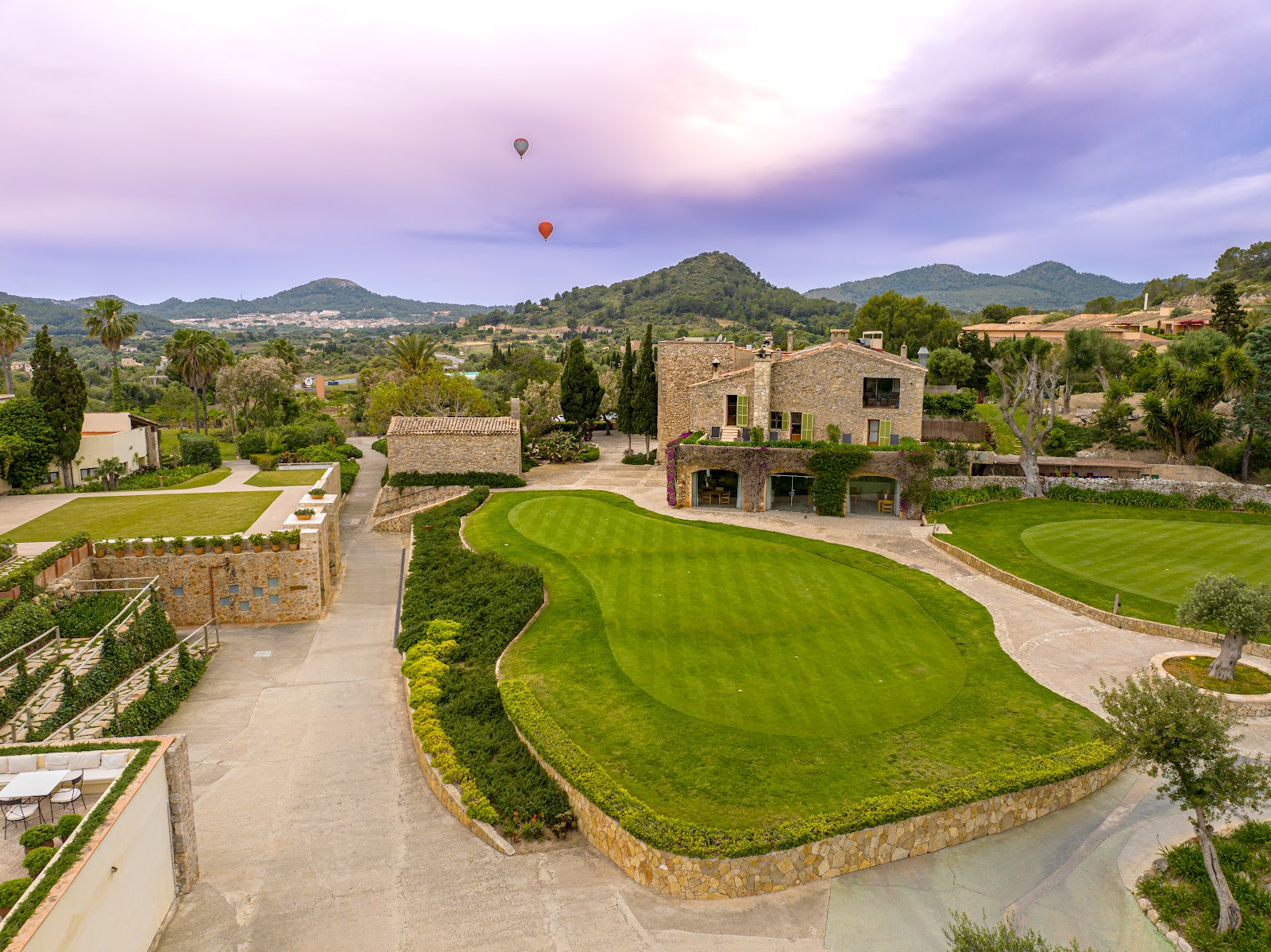 Pula Golf, fairway running through the eastern Mallorca countryside near Son Servera, Balearic Islands, Spain