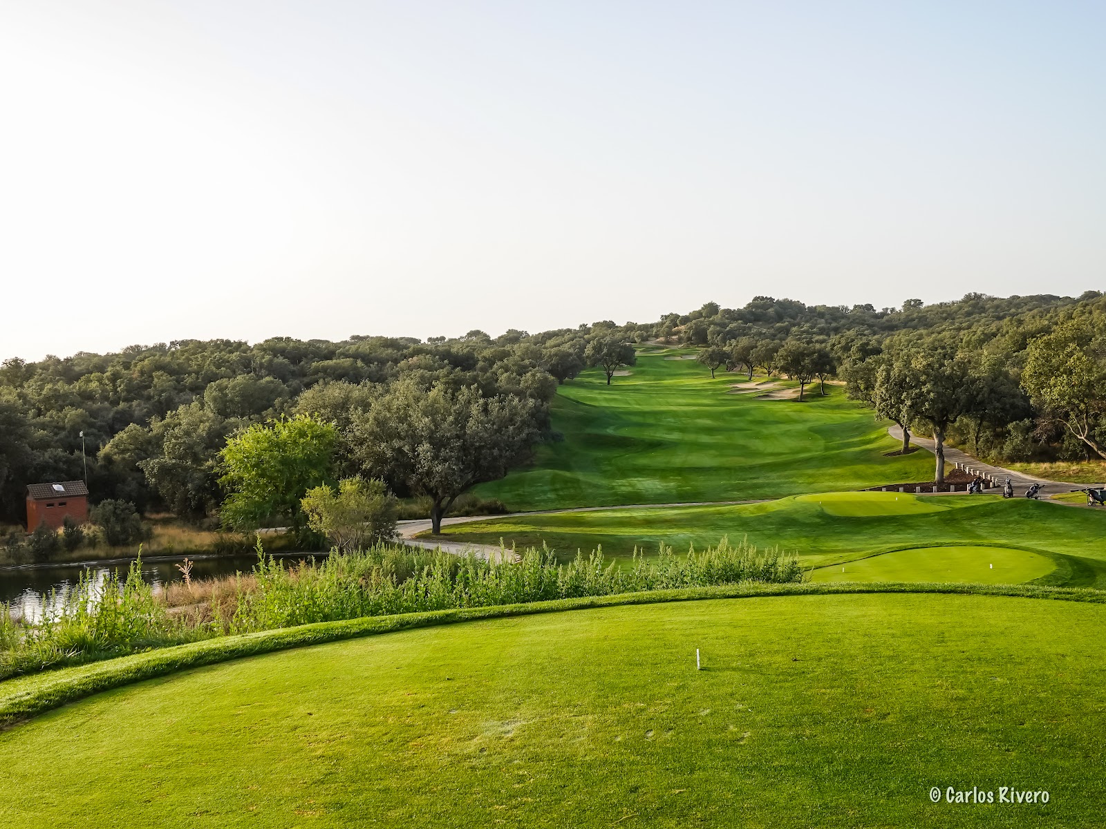 Real Sociedad Hipica Espanola Club de Campo, tree lined parkland fairway near Madrid, Spain