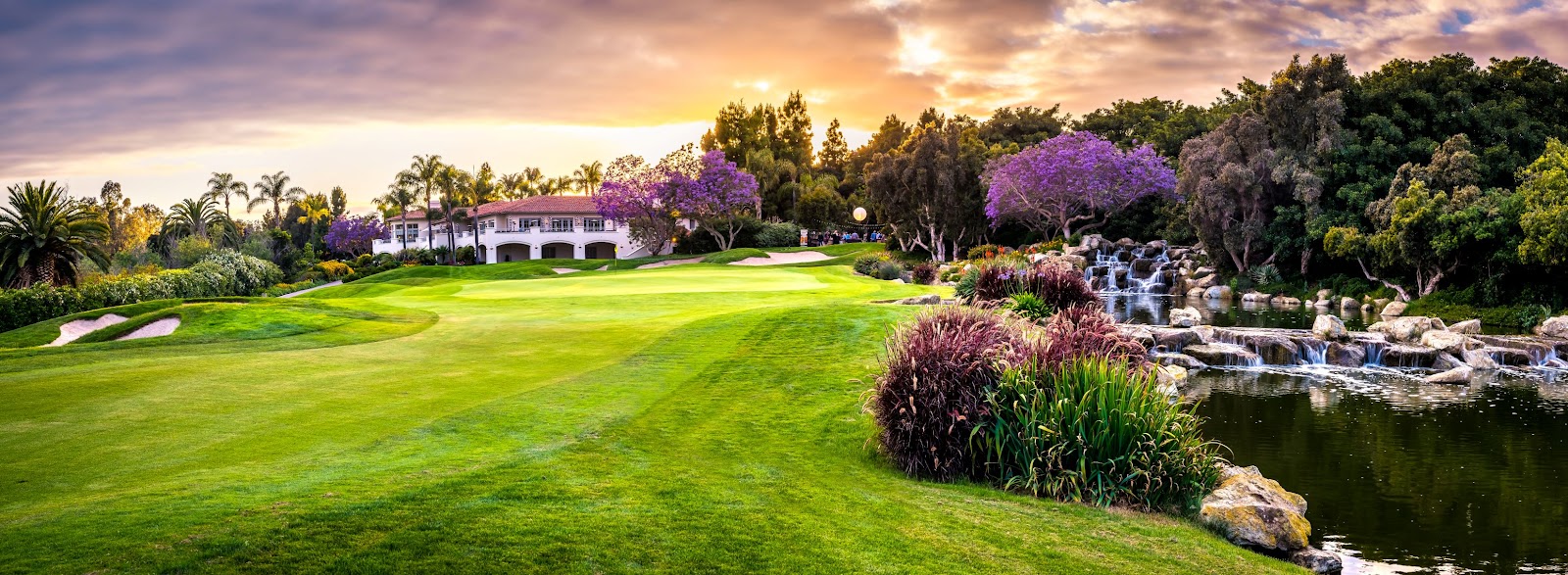 Aviara Golf Club, landscaped fairway above the Batiquitos Lagoon in Carlsbad, California