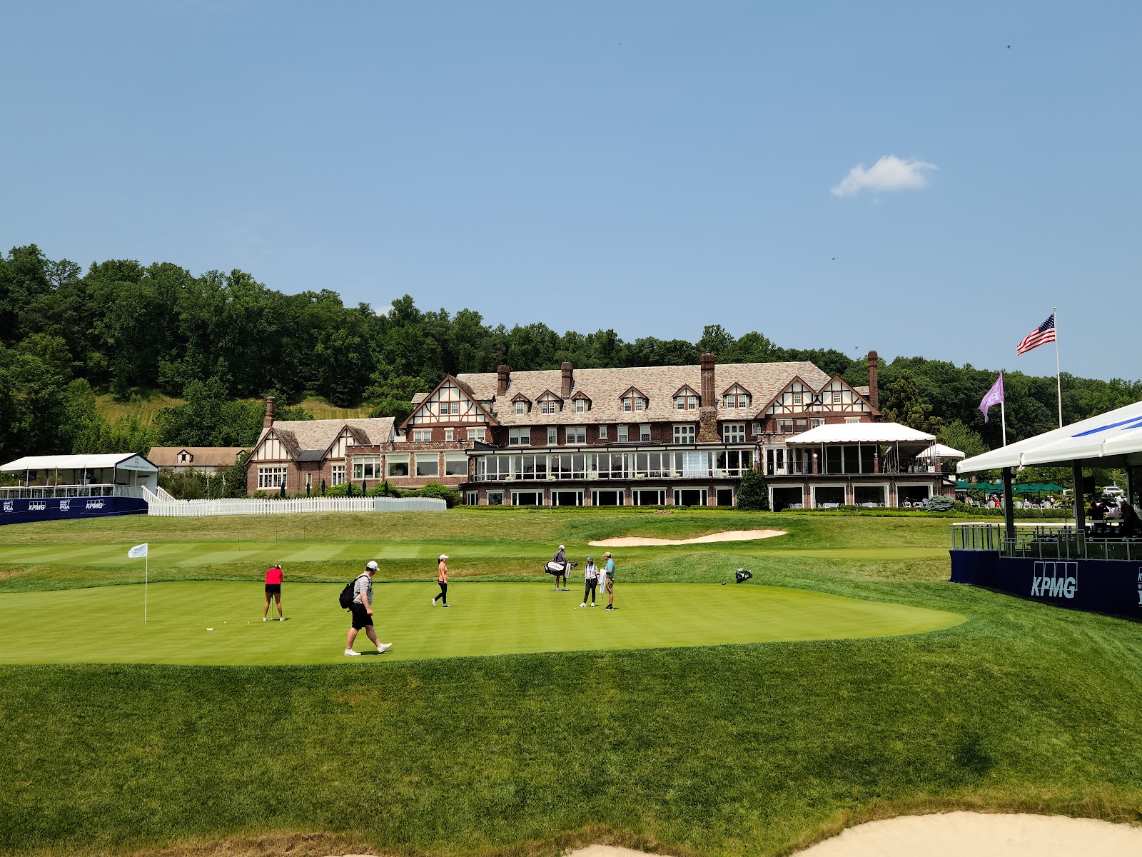 Baltusrol Golf Club Lower Course, parkland fairway and Tillinghast bunkering in Springfield, New Jersey