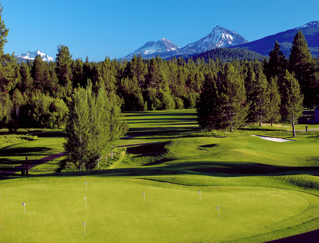 Black Butte Ranch, fairways under the Cascade Range near Sisters in Central Oregon