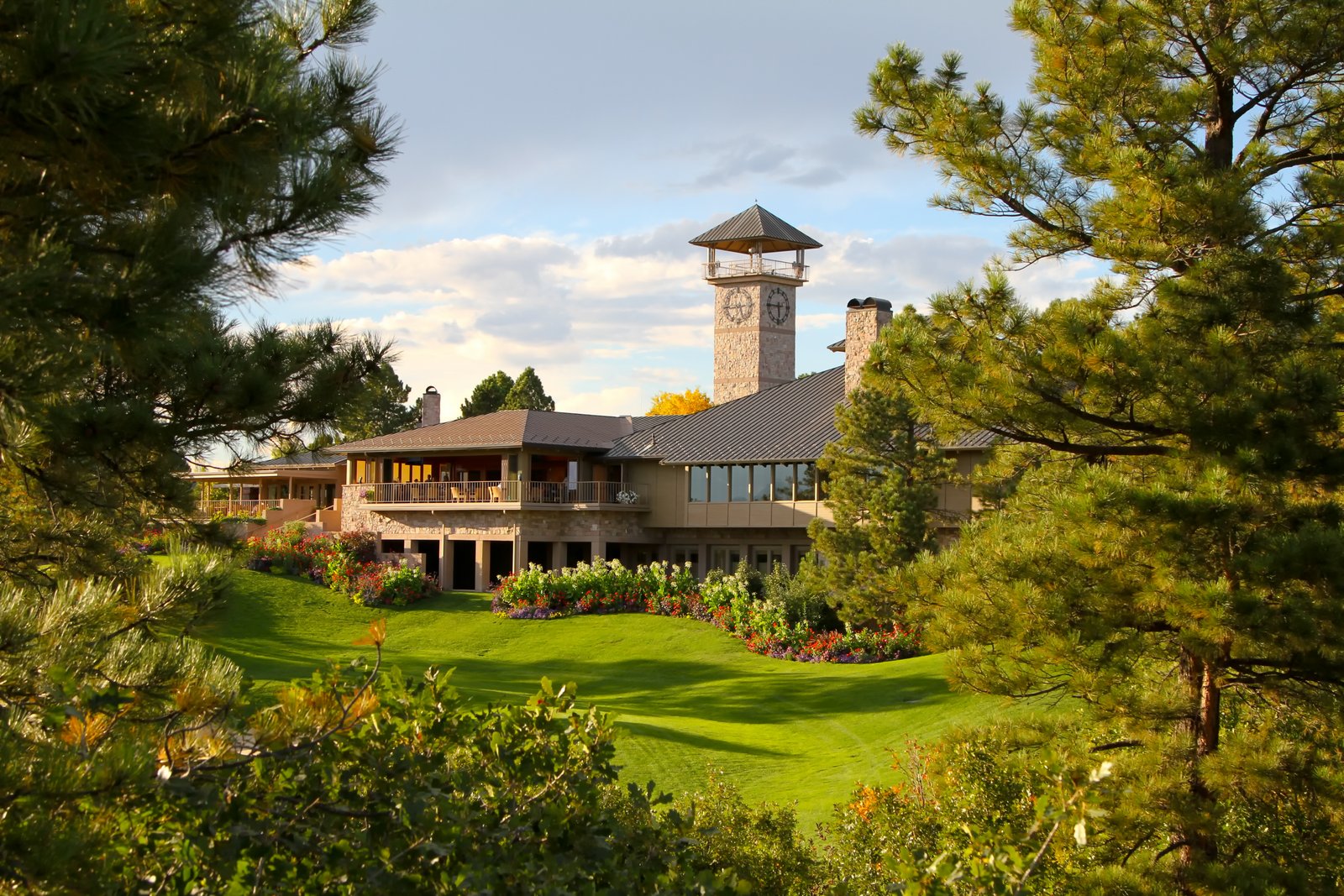 Castle Pines Golf Club, fairways winding through ponderosa pines at Castle Rock, Colorado