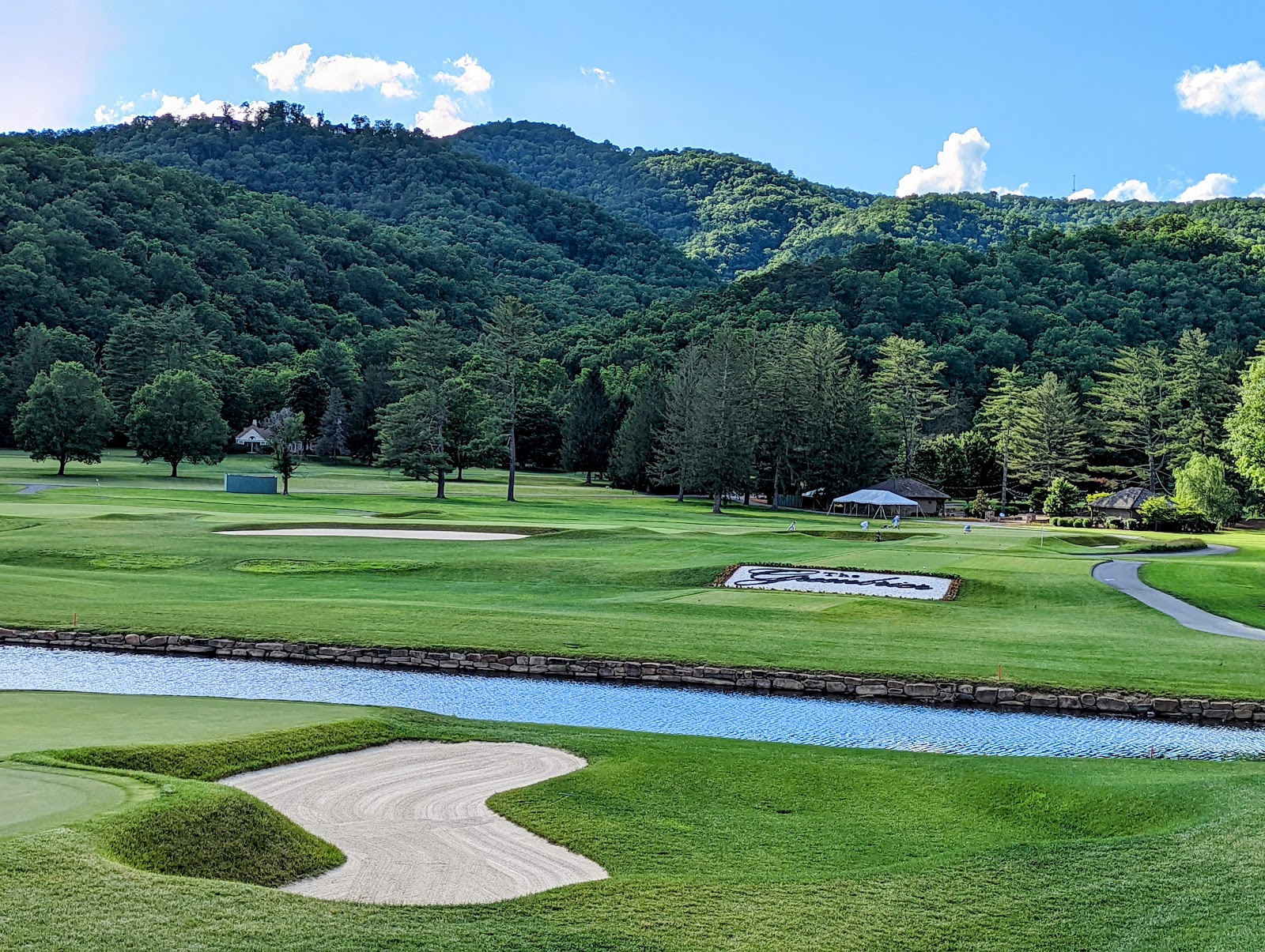 Greenbrier Old White course fairway and mountains, White Sulphur Springs, West Virginia