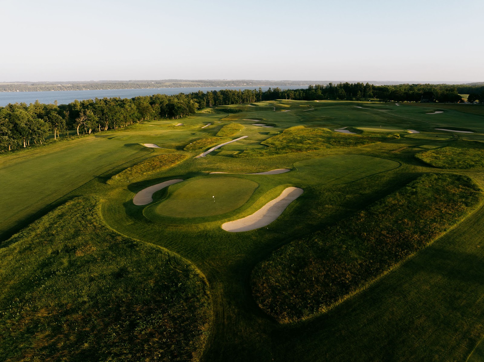 Lawsonia Links Course, bold bunkers and elevated greens in Green Lake, Wisconsin