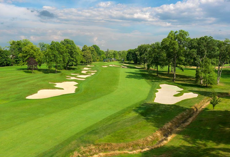 Quaker Ridge Golf Club fairway and trees, Scarsdale, Westchester County, New York