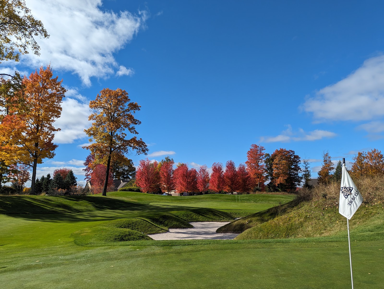 Tullymore Golf Club, Jim Engh fairway winding through 800 acres of central Michigan wetland