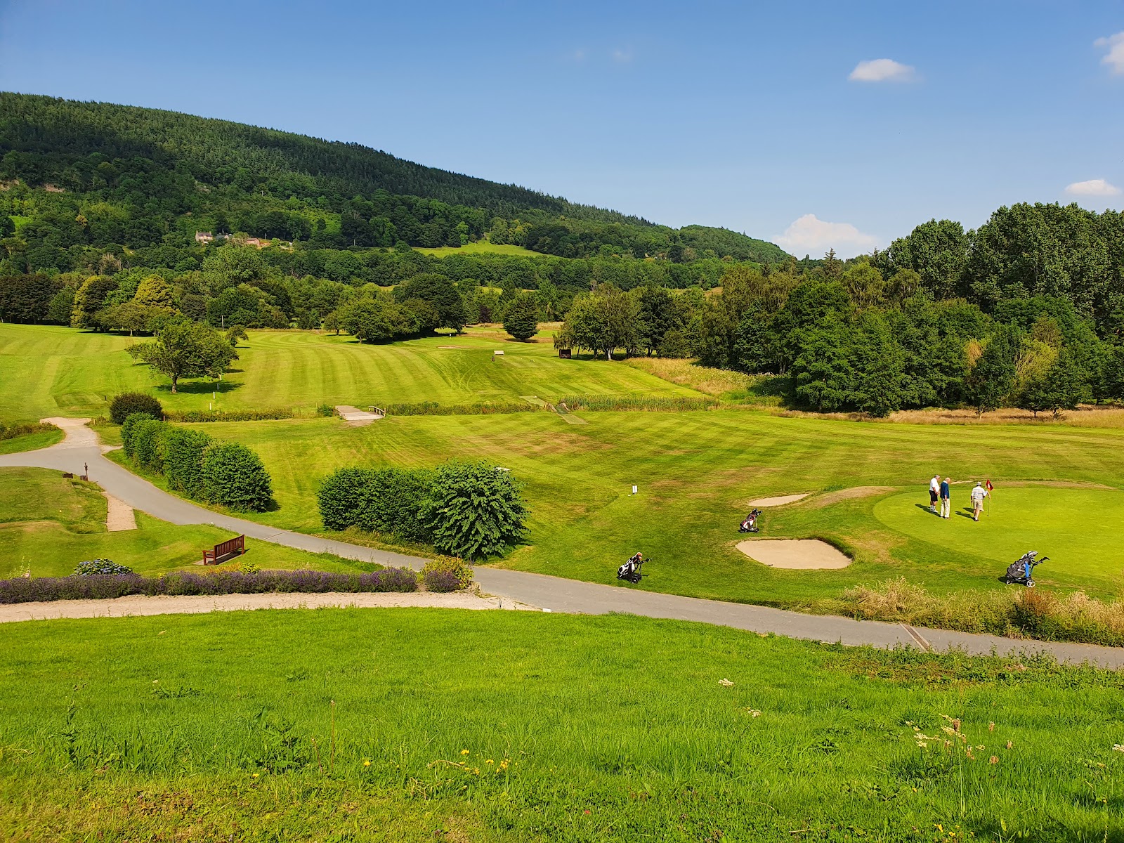 Vale of Llangollen Golf Club, parkland fairway beside the River Dee beneath the Welsh hills in Denbighshire