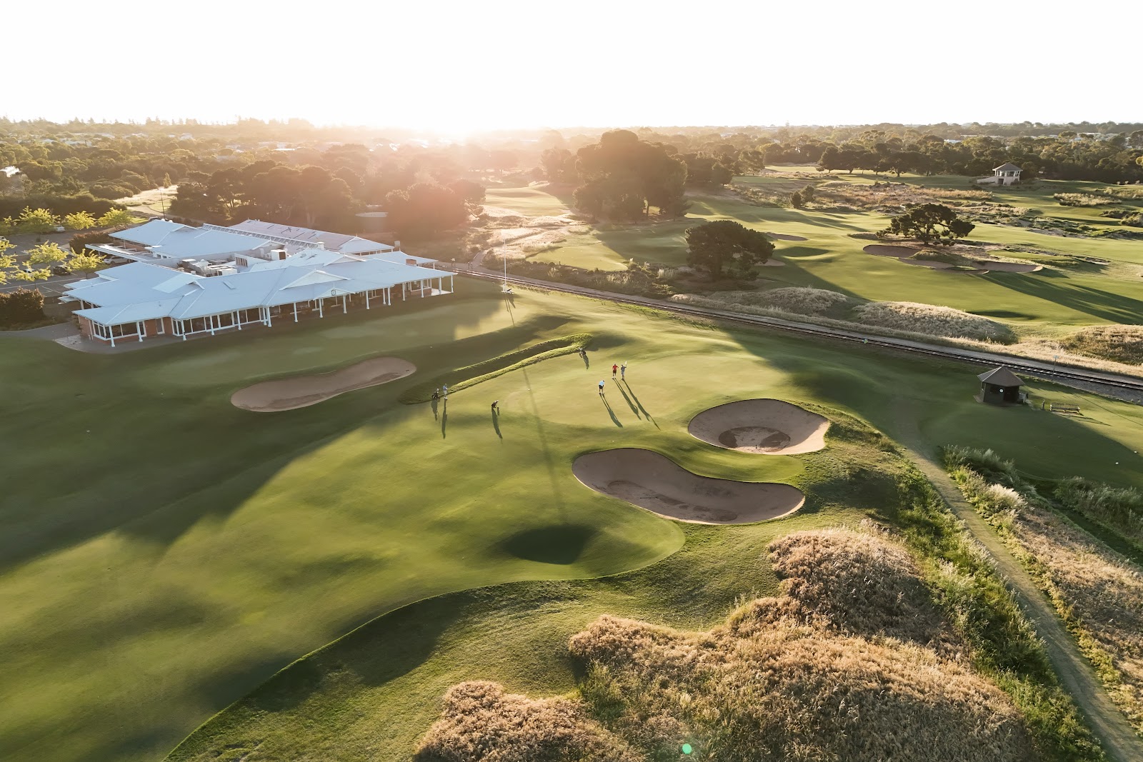 Royal Adelaide Golf Club, fairways through the dunes and Norfolk Island pines at Seaton, South Australia
