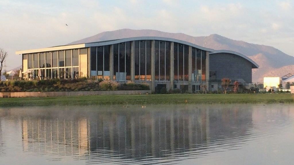 Golf course beneath the Andes north of Santiago, Chile