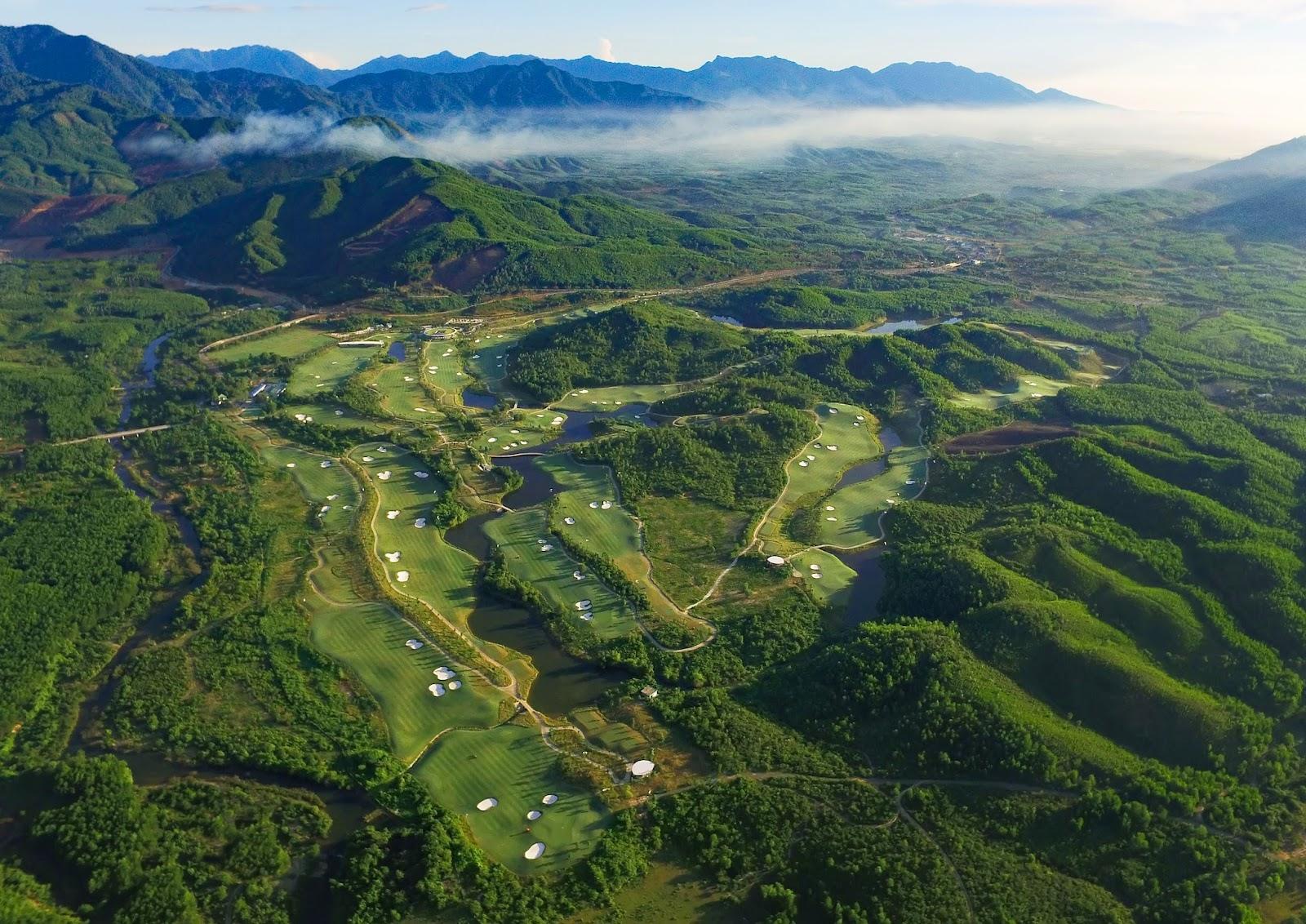 Ba Na Hills Golf Club near Danang, Vietnam, mountain fairways below the Truong Son range