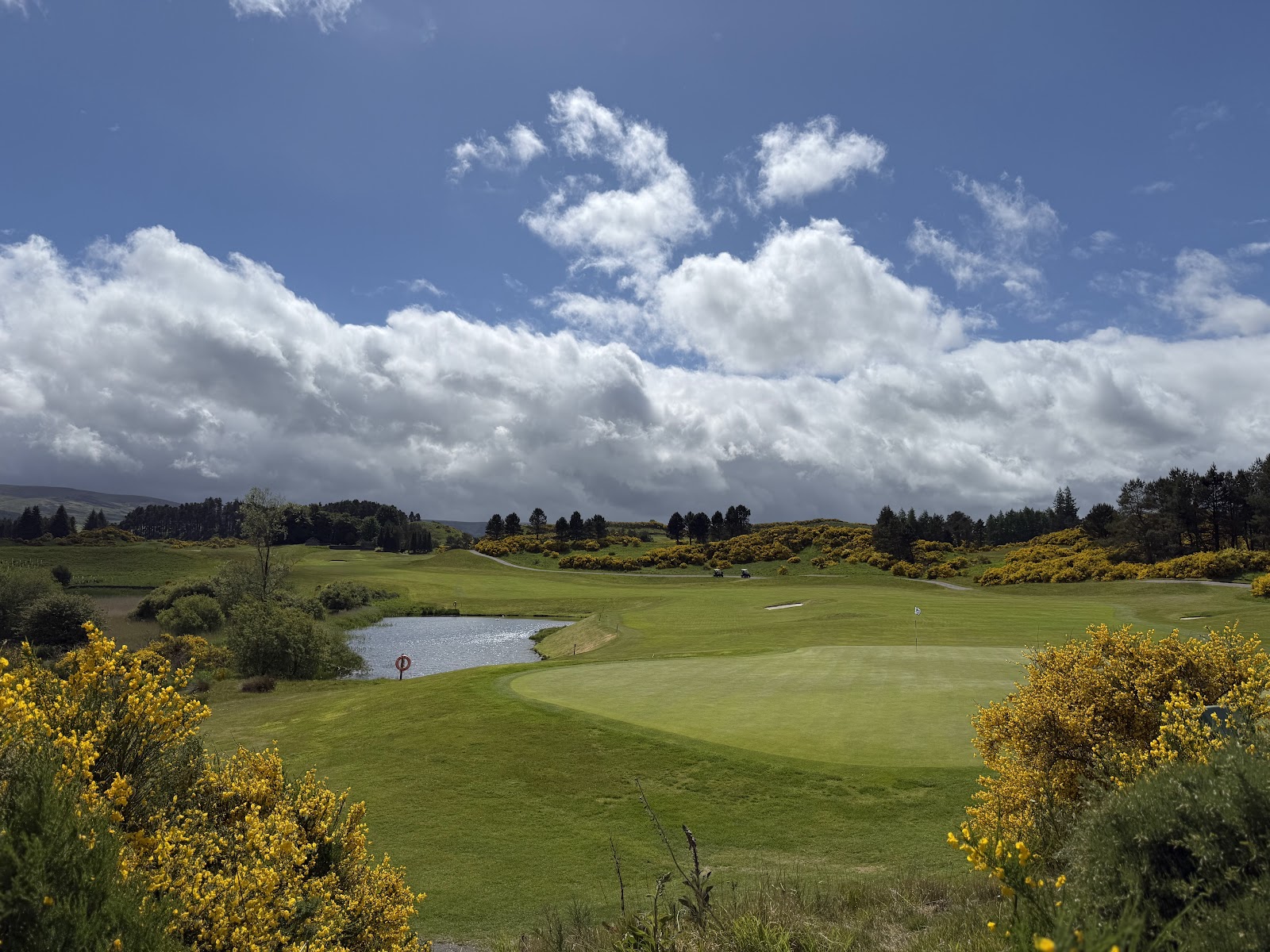Gleneagles, Perthshire, moorland golf course framed by hills and pine