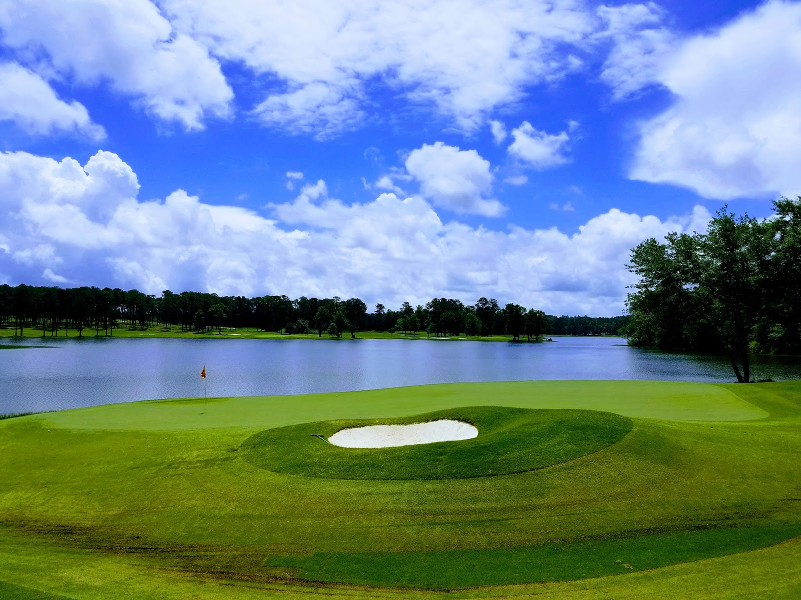 Robert Trent Jones Golf Trail at Grand National, fairway along Lake Saugahatchee, Alabama
