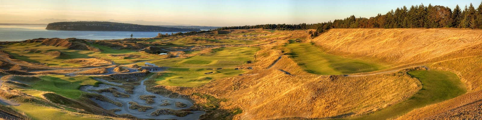 Chambers Bay, fescue links above Puget Sound at University Place, Washington